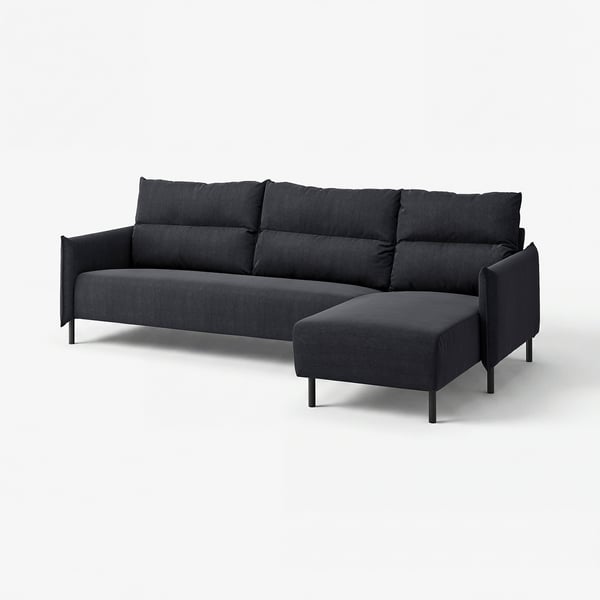 MANNARP Sofa 4-sed i lenjivac, Saxemara crno-plava