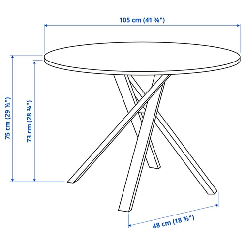 MARIEDAMM Sto, tamnosiva, 105 cm