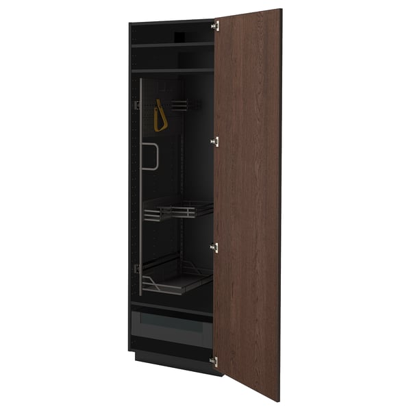 METOD / KNIVSHULT Visoki element-ostava, Crnosiva/Sinarp smeđa, 60x60x200 cm