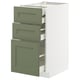 METOD / MAXIMERA Pod.elem.3front/2dnj/1srd/1vis.fiok, bela/Axstad sivozelena, 40x60 cm