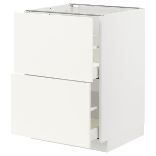 METOD / MAXIMERA Pod.element, 2fronta/2vis.fioke, bela/Vallstena bela, 60x60 cm