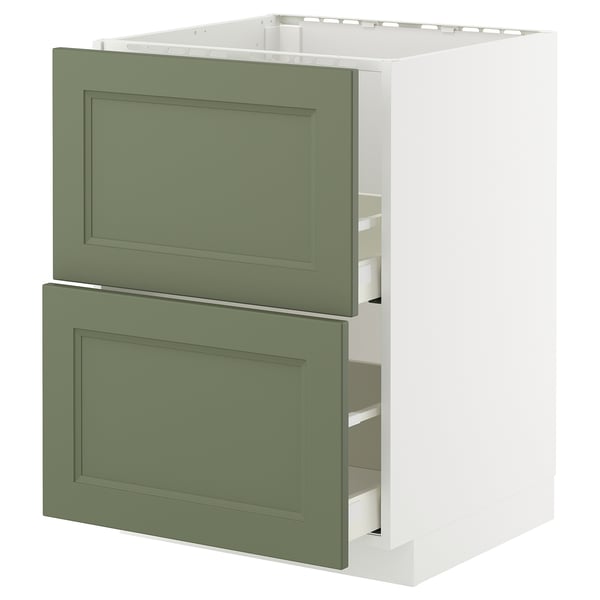 METOD / MAXIMERA Pod.element sudop. i 2front/2fioke, bela/Axstad sivozelena, 60x60 cm