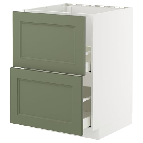 METOD / MAXIMERA Pod.element sudop. i 2front/2fioke, bela/Axstad sivozelena, 60x60 cm