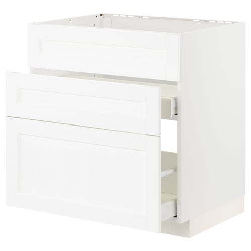 METOD / MAXIMERA Pod.element sudop. i 3front/2fioke, bela Enköping/bela im. drveta, 80x60 cm