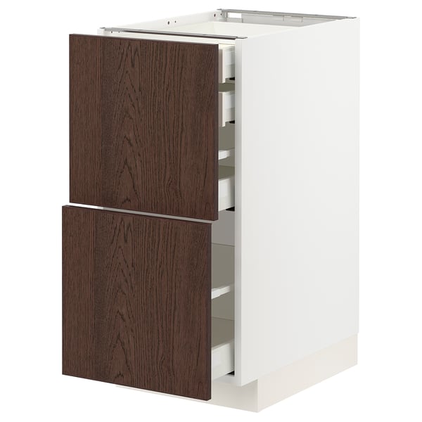 METOD / MAXIMERA Pod.orm.2front/2dnj/1srd/1vis.fiok, bela/Sinarp smeđa, 40x60 cm