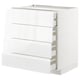 METOD / MAXIMERA Pod.ormar.4fronta/2donj/3sred.fioke, bela/Voxtorp v. sjaj bela, 80x60 cm