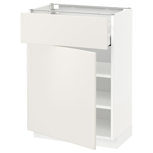 METOD / MAXIMERA Podni element s fiokom/vratima, bela/Veddinge bela, 60x37 cm