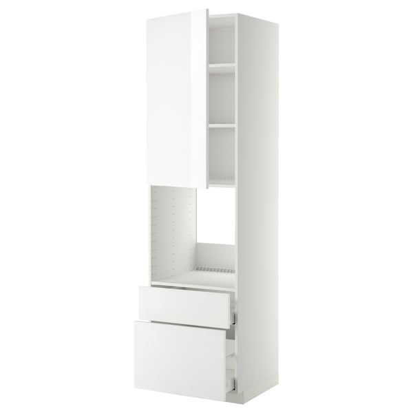 METOD / MAXIMERA Vis.el.peć s fiok/2frnt/srd/g.fiok, bela/Ringhult bela, 60x60x220 cm