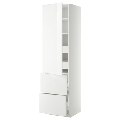 METOD / MAXIMERA Vis.el. s polic/4fiok/vrat/2front, bela/Ringhult bela, 60x60x220 cm