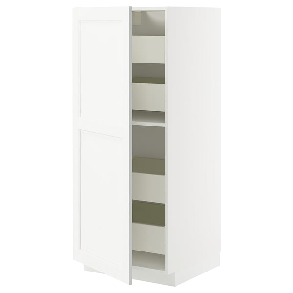 METOD / MAXIMERA Visoki element s fiokama, bela Enköping/bela im. drveta, 60x60x140 cm