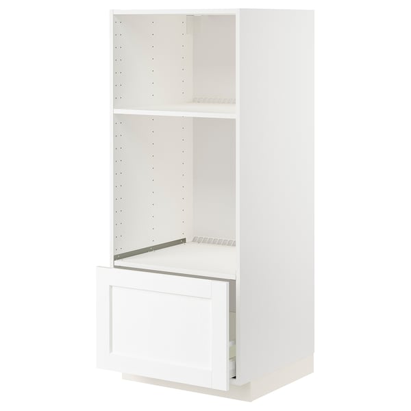 METOD / MAXIMERA Visoki element za ugradne uređaje, bela Enköping/bela im. drveta, 60x60x140 cm