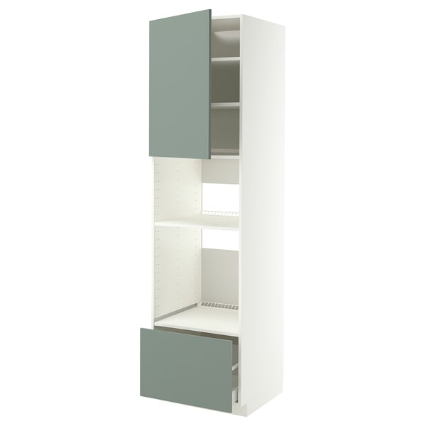 METOD / MAXIMERA Visoki element za ugradne uređaje, bela/Nickebo mat sivozelena, 60x60x220 cm