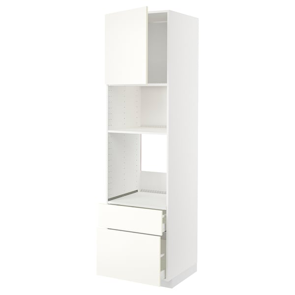 METOD / MAXIMERA Visoki element za ugradne uređaje, bela/Vallstena bela, 60x60x220 cm