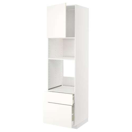 METOD / MAXIMERA Visoki element za ugradne uređaje, bela/Vallstena bela, 60x60x220 cm
