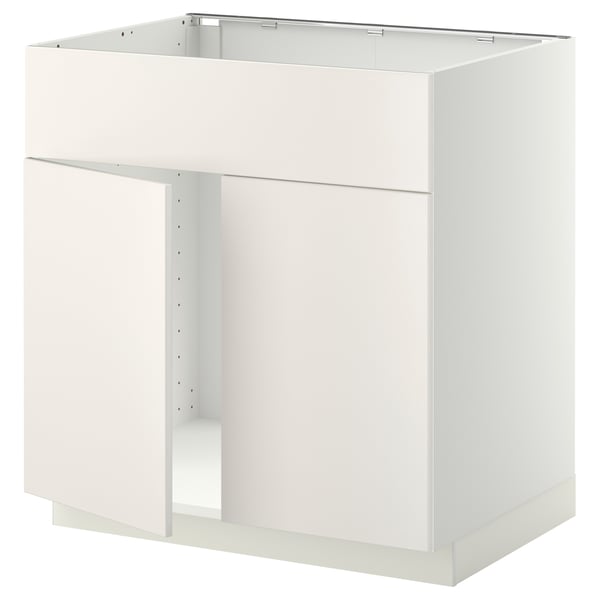 METOD Pod.elem.sudop. i 2vrata/front, bela/Veddinge bela, 80x60 cm