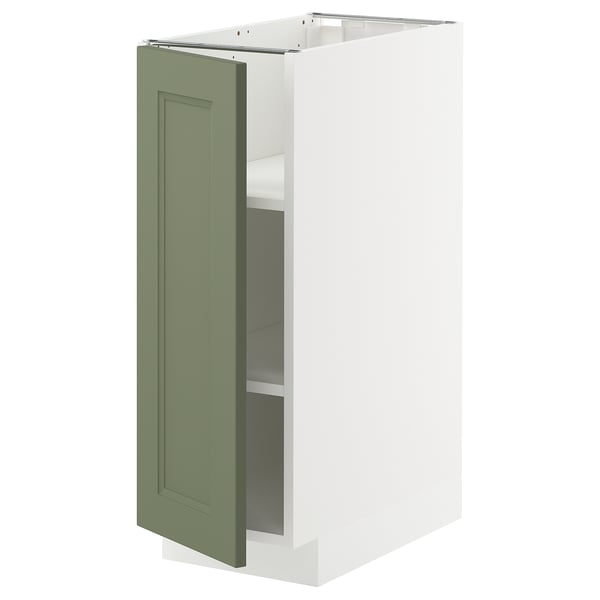 METOD Podni element s policama, bela/Axstad sivozelena, 30x60 cm