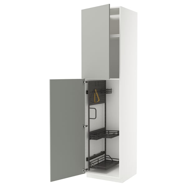 METOD Visoki element-ostava, bela/Havstorp svetlosiva, 60x60x240 cm