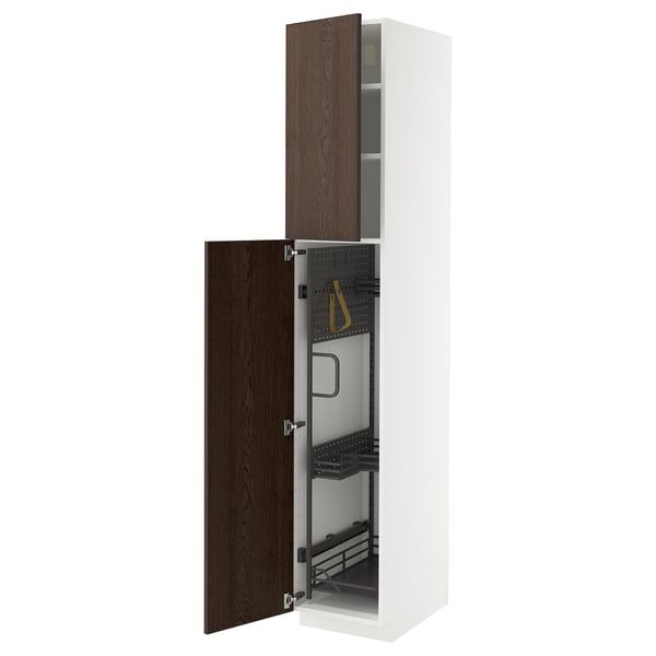 METOD Visoki element-ostava, bela/Sinarp smeđa, 40x60x220 cm