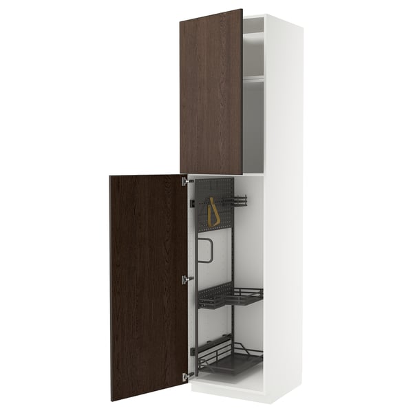 METOD Visoki element-ostava, bela/Sinarp smeđa, 60x60x240 cm