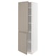 METOD Visoki element s policama/2 vrata, bela/Upplöv tamnobež, mat, 60x60x200 cm