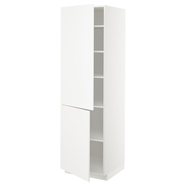 METOD Visoki element s policama/2 vrata, bela/Veddinge bela, 60x60x200 cm