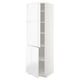METOD Visoki element s policama/2 vrata, bela/Voxtorp v. sjaj bela, 60x60x200 cm
