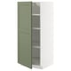 METOD Visoki element s policama, bela/Axstad sivozelena, 60x60x140 cm