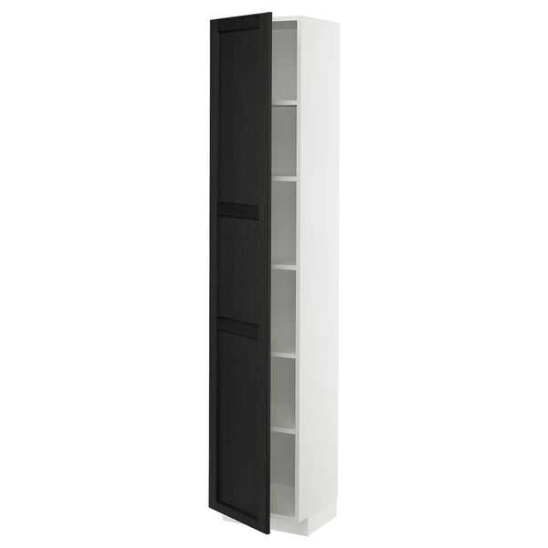 METOD Visoki element s policama, bela/Lerhyttan crno bajcovano, 40x37x200 cm