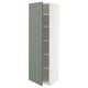 METOD Visoki element s policama, bela/Nickebo mat sivozelena, 60x60x200 cm