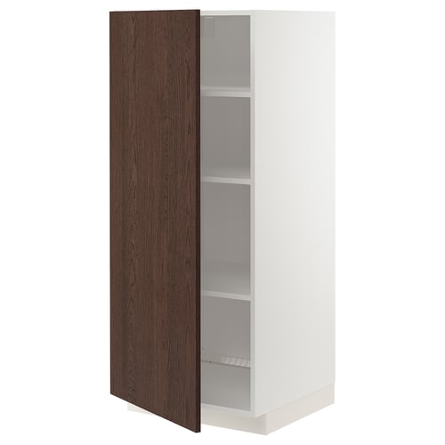 METOD Visoki element s policama, bela/Sinarp smeđa, 60x60x140 cm