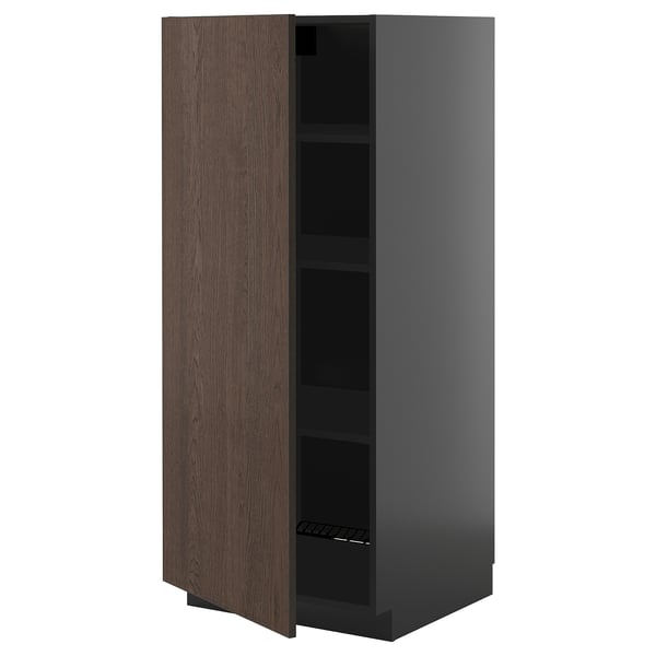 METOD Visoki element s policama, Crnosiva/Sinarp smeđa, 60x60x140 cm
