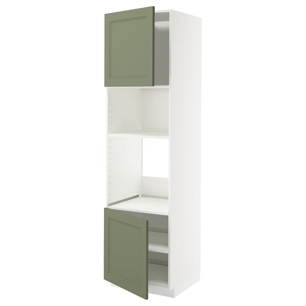 METOD Visoki element za ugradne uređaje, bela/Axstad sivozelena, 60x60x220 cm