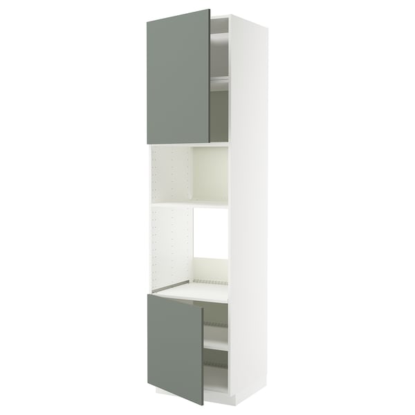 METOD Visoki element za ugradne uređaje, bela/Nickebo mat sivozelena, 60x60x240 cm