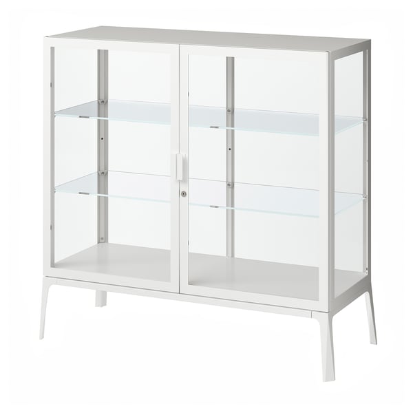 MILSBO Vitrina, bela, 101x100 cm