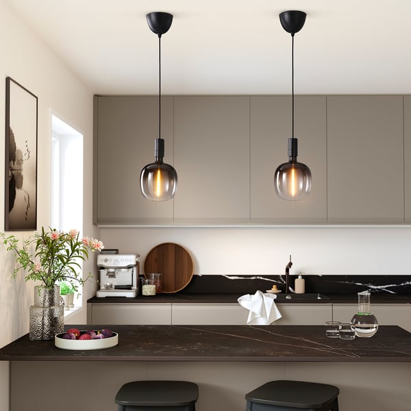 MOLNART LED sijalica E27 200lm, cevasti oblik crna/bistro staklo, 185 mm