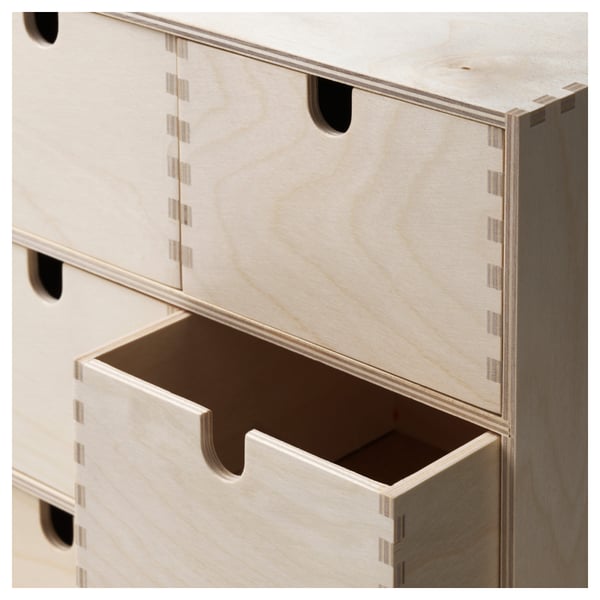 MOPPE Mini-komoda s fiokama, brezova šperploča, 31x18x32 cm
