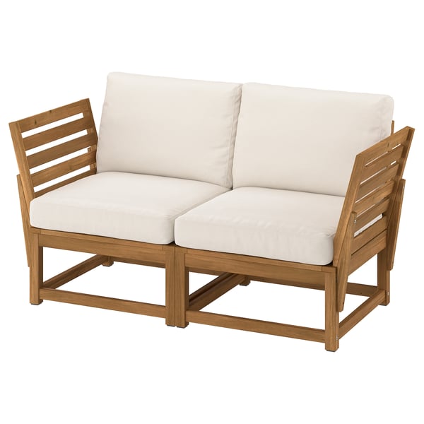 NÄMMARÖ Sofa dvosed, napolju rukohvati/svetlosmeđe bajcovano Frösön/Duvholmen bež, 147 cm