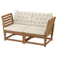 NÄMMARÖ Sofa dvosed, napolju s rukohvatom/svetlosmeđe bajcovano Kuddarna svetlosivobež, 147 cm