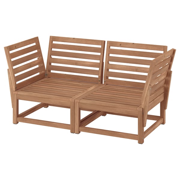 NÄMMARÖ Sofa dvosed, napolju s rukohvatom/svetlosmeđe bajcovano, 147 cm
