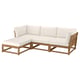 NÄMMARÖ Sofa trosed, napolju sa stoličicom/svetlosmeđe bajcovano Frösön/Duvholmen bež, 264 cm