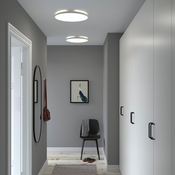 NYMÅNE LED plafonjera, bela, 45 cm