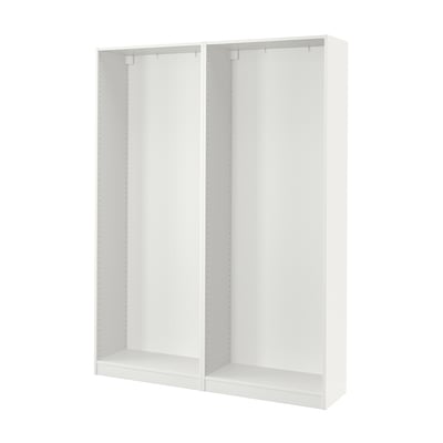 PAX 2 okvira garderobera, bela, 150x35x201 cm