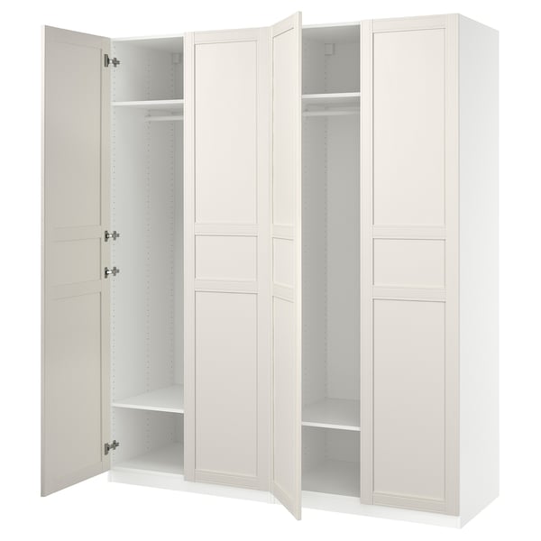 PAX / FLISBERGET Garderober, bela/prljavobela, 200x60x236 cm