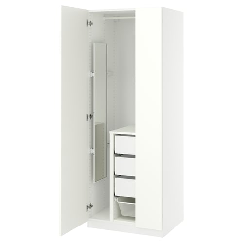 PAX / FORSAND Kombinacija garderobera, bela/bela, 75x60x201 cm