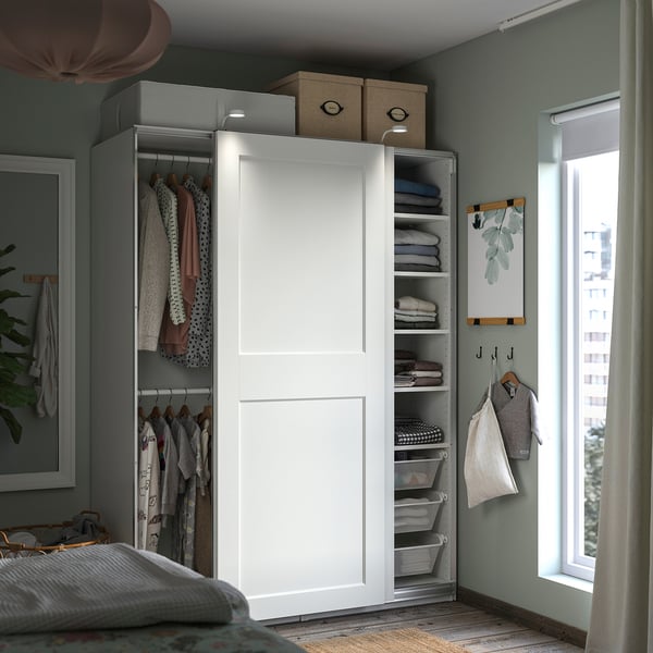 PAX / GRIMO Garderober, bela/bela, 150x66x201 cm