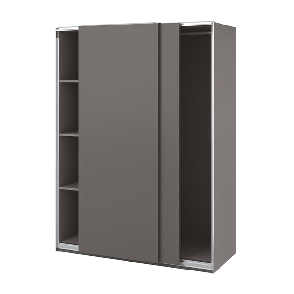 PAX / HASVIK Garderober, tamnosiva/tamnosiva, 150x66x201 cm
