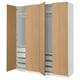 PAX / STORKLINTA Kombinacija garderobera, bela/im. hrastovine, 200x66x236 cm