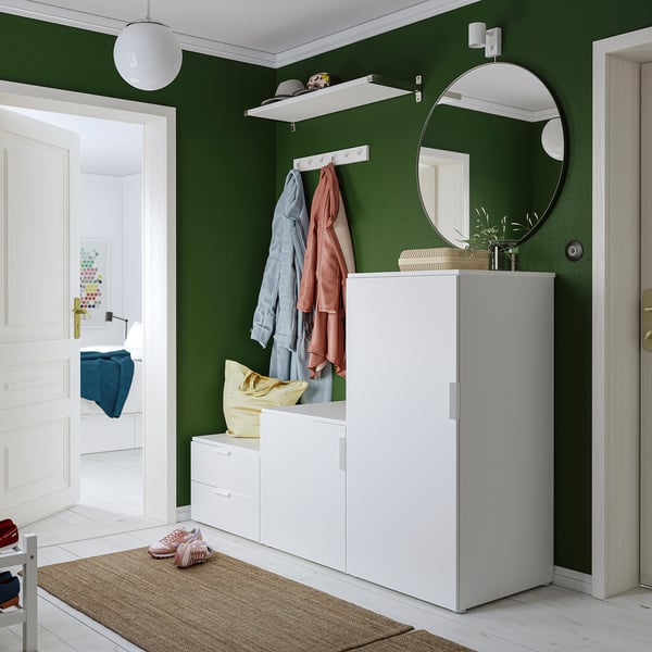 PLATSA Garderober s 2 vrata i 2 fioke, bela/Fonnes bela, 180x57x123 cm