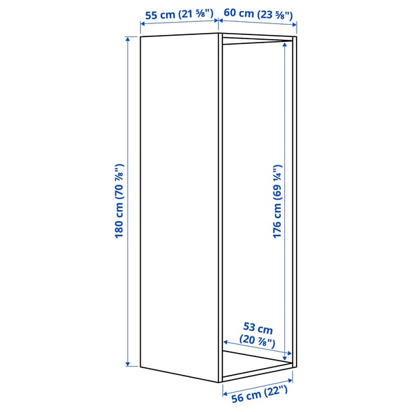 PLATSA Okvir, bela, 60x55x180 cm