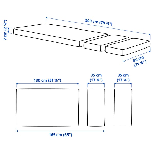 PLUTTEN Dušek od pene za produživi krevet, 80x200 cm